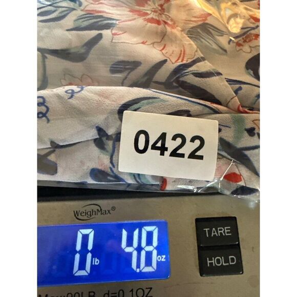 CAbi Stem Floral Sleeveless Top Blouse Blue Red Size Medium - Picture 15 of 15